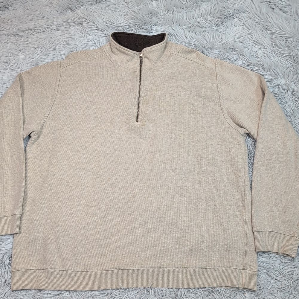 Field Gear Sweatshirt Mens XL Biege Gorpcore Half Zip Comfort Casual Preppy‎